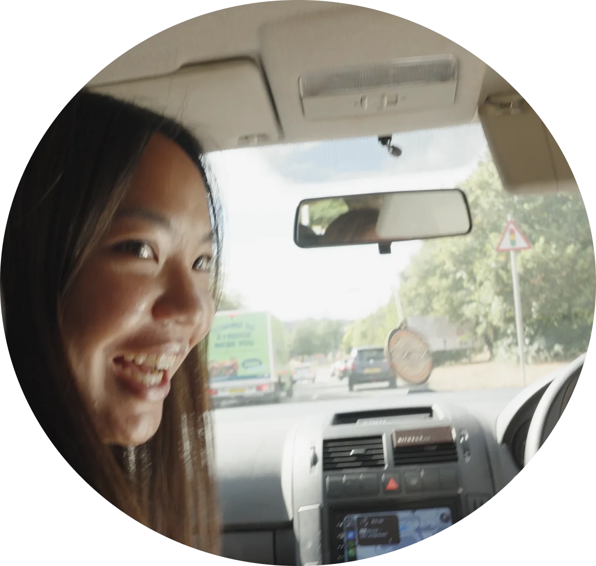 A newly qualified driver at the wheel