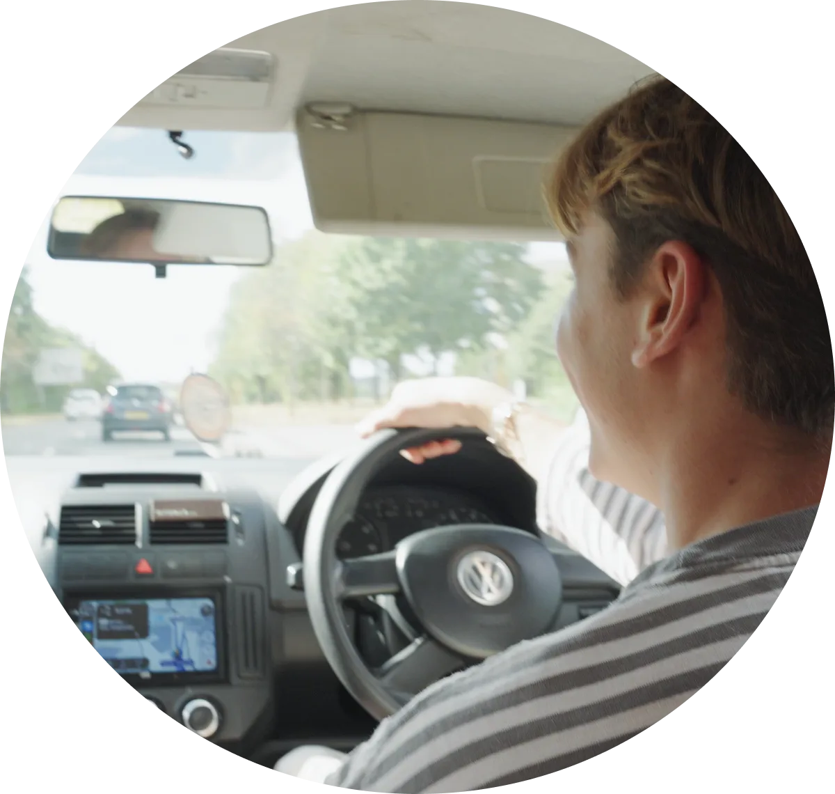 A newly qualified driver at the wheel