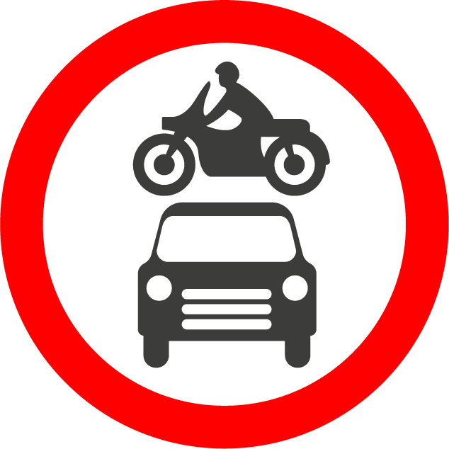 no vehicles road sign