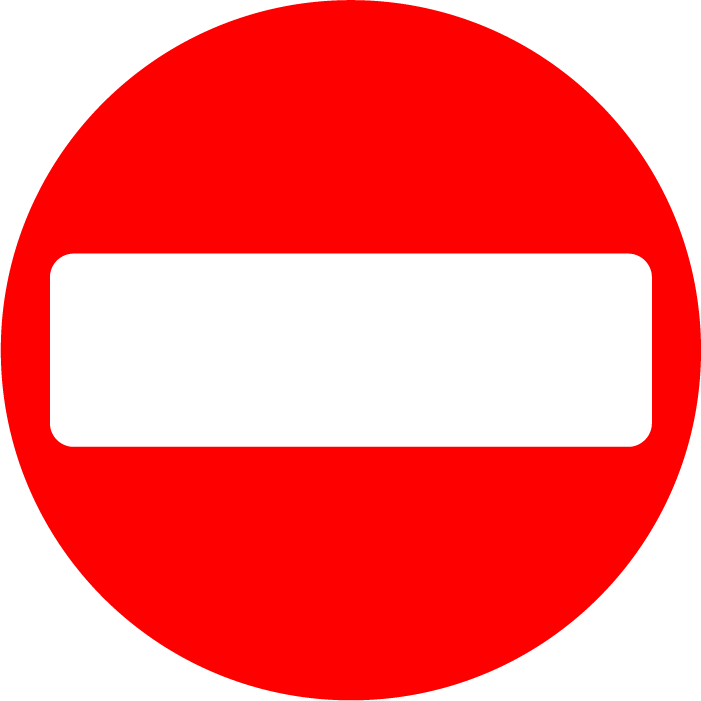 No entry road sign