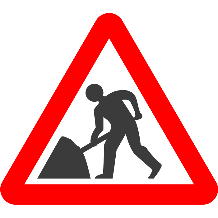 road works sign