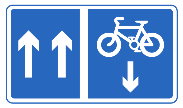 contraflow cycle lane road sign