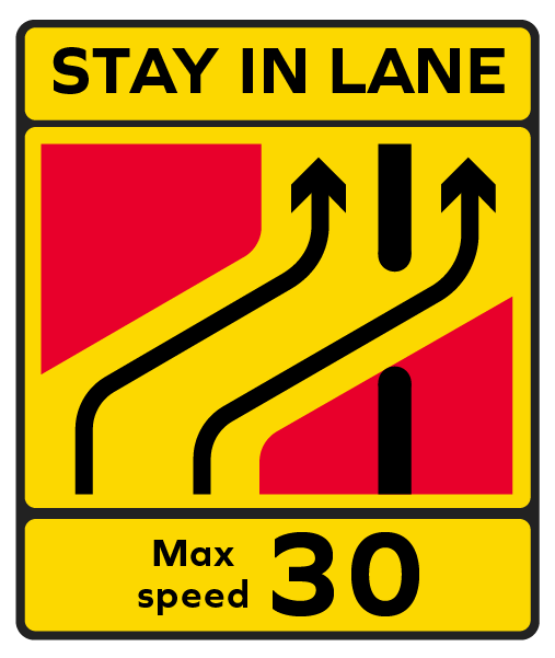 motorway contraflow road sign