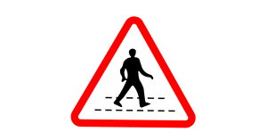 Zebra crossing ahead sign