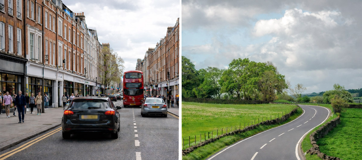 Urban vs rural driving